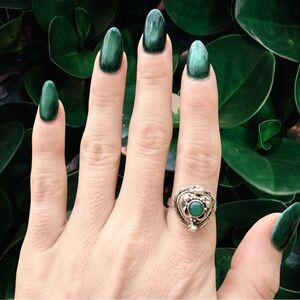 Jade 925 Sterling Silver Heart Poison Ring | Hidden Compartment | Brand New SZ 8